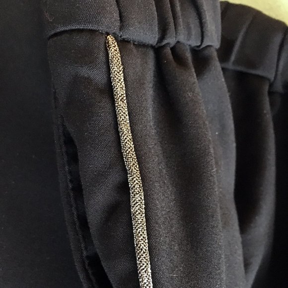 🌸4/$20 Black Tuxedo Pant with contrasting silver piping - Picture 5 of 6